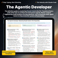 Book cover of 'The Agentic Developer' with a tablet displaying content on a dark background